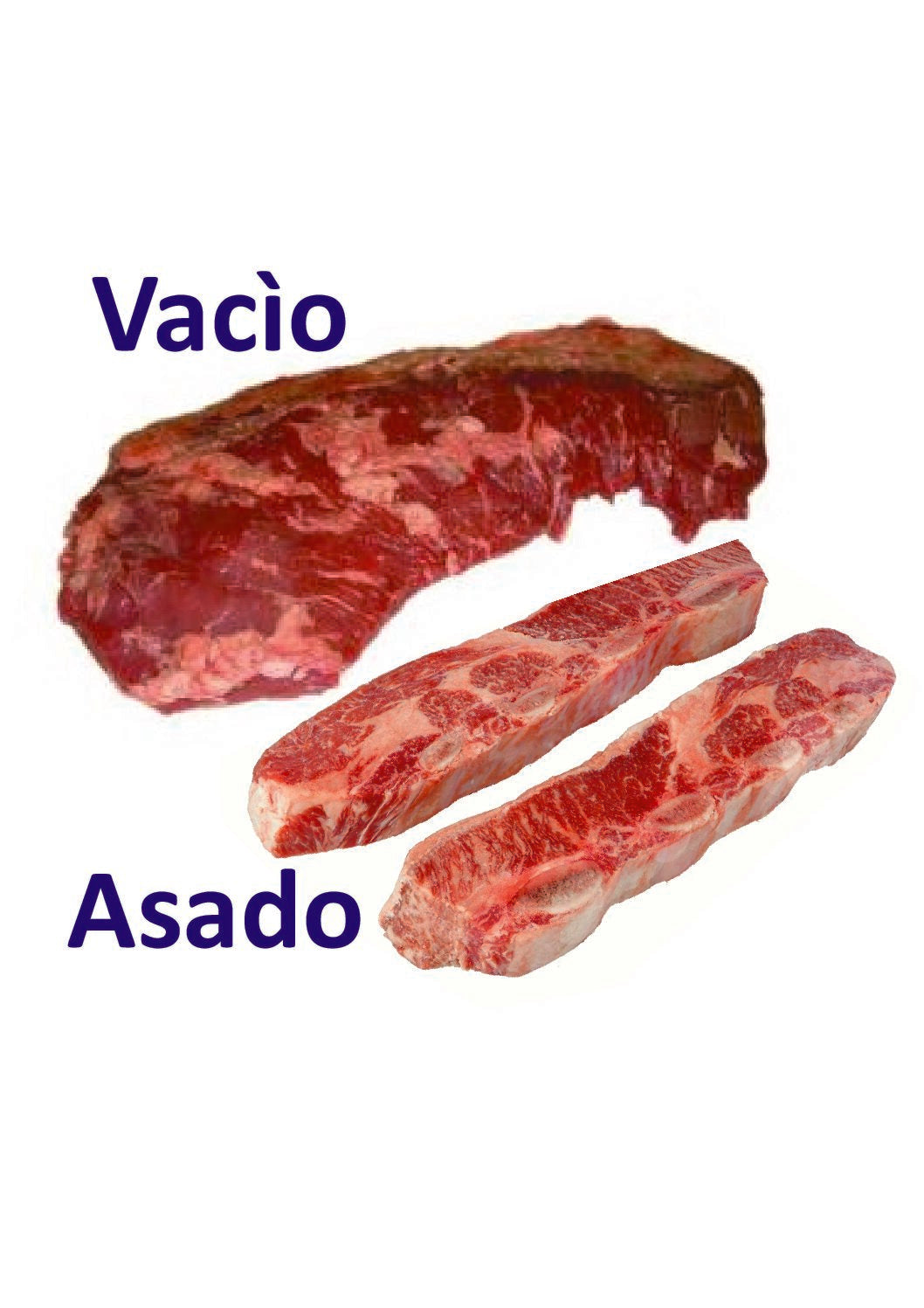 “Vacio y asado de tira” ANGUS “IRLANDA” totale 2,560 kg