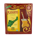 PLAYADITO - Yerba Mate 500 gr con Mate in Vetro Rivestito in Cuoio e Bombilla in Alpaca