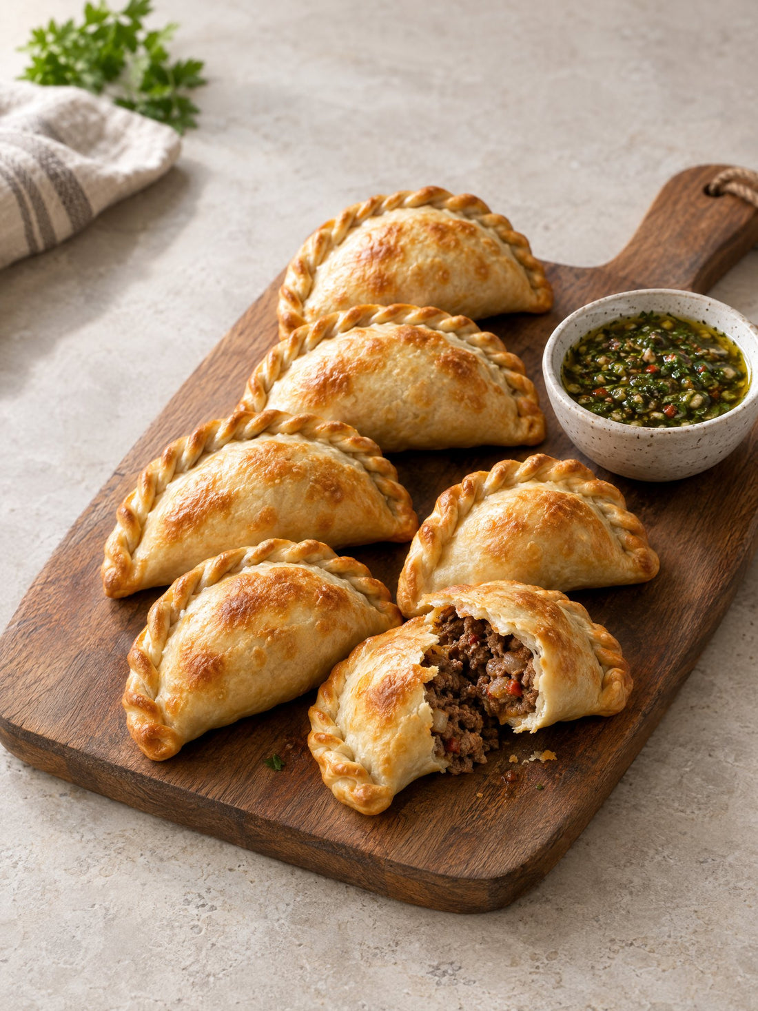 Empanadas al forno con chimichurri