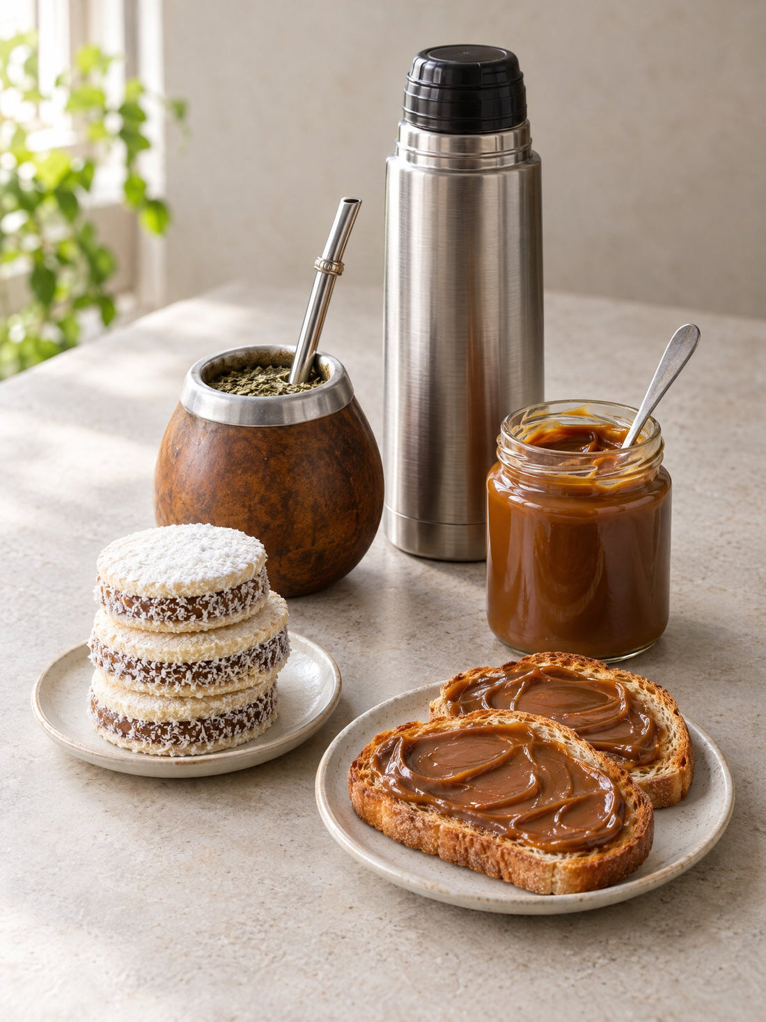 Mate, alfajores e dulce de leche